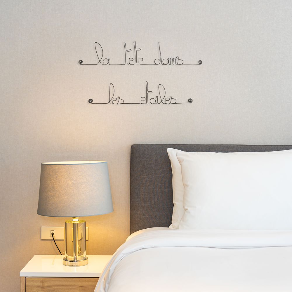 Wire quote "Head in the stars" - to pin up - Wall jewelry