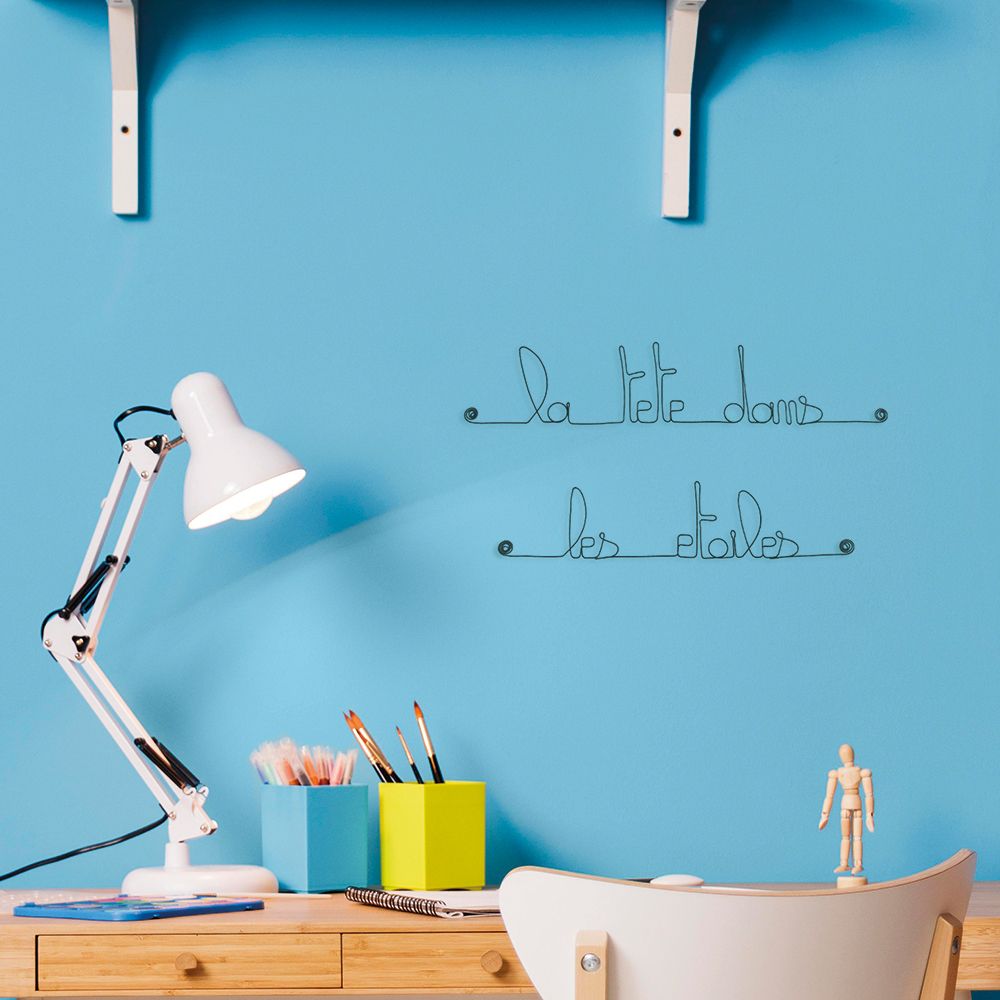 Wire quote "Head in the stars" - to pin up - Wall jewelry