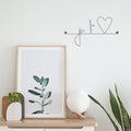Message and wire sculpture "I love you (heart shaped love)" - pin-up - Wall jewelry