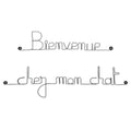 "Welcome to my cat's home" simple wire message - to pin - Wall jewelry