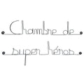 Simple wire message "Superhero's Room" - to pin up - Wall jewelry