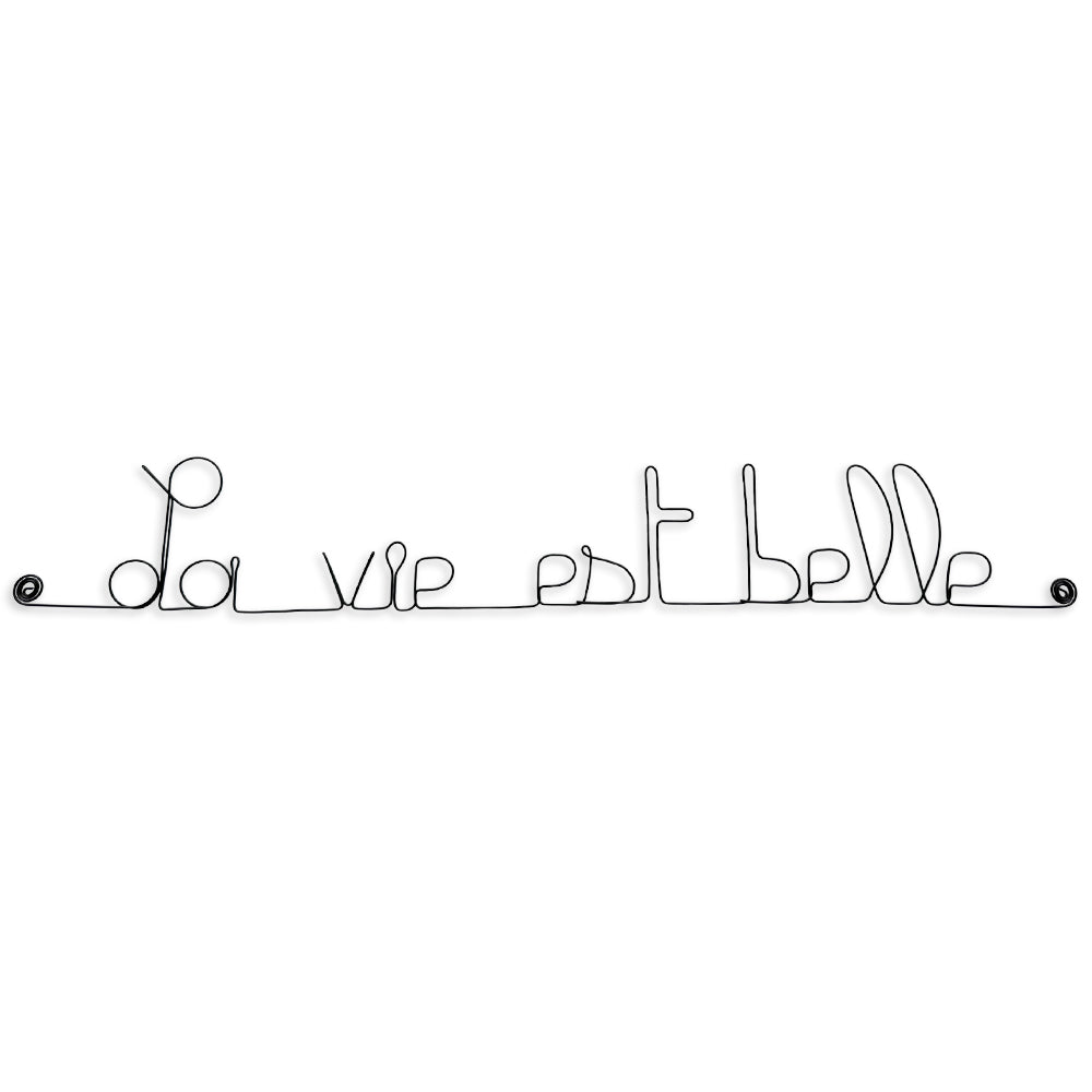 "Life is beautiful" wire art - to pin - Wall jewelry