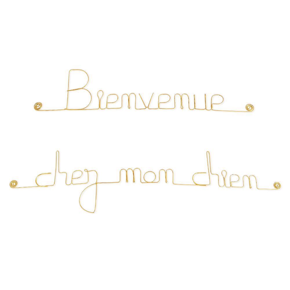 Simple wire message "Welcome to my dog's house" - to pin - Wall jewelry