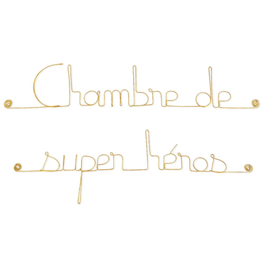 Simple wire message "Superhero's Room" - to pin up - Wall jewelry
