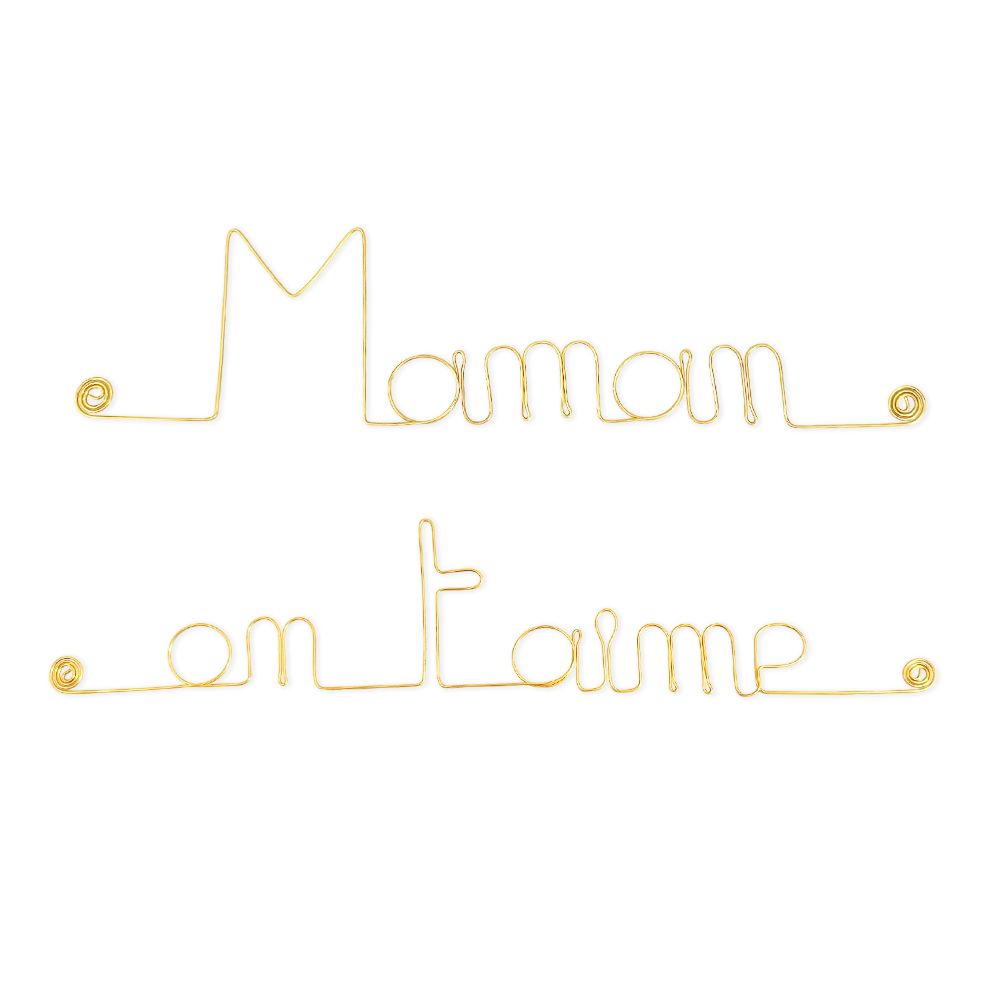 Simple wire message "Mom we love you" - to pin up - Wall jewelry