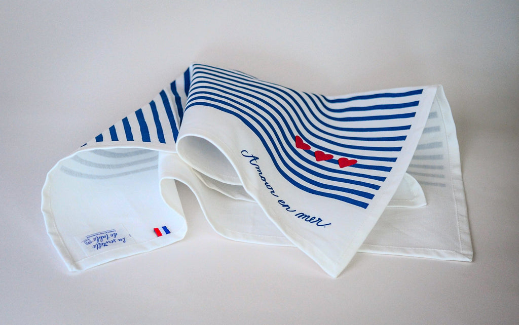 Coffret 2 serviettes "Amour en Mer" | La Serviette de Table