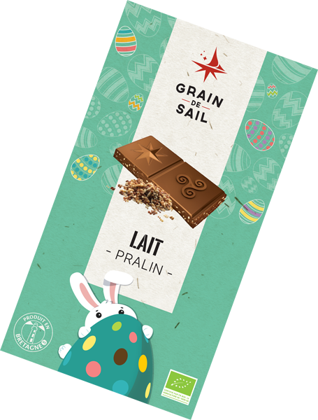 Tablette de chocolat au lait Pralin - 100G - BIO