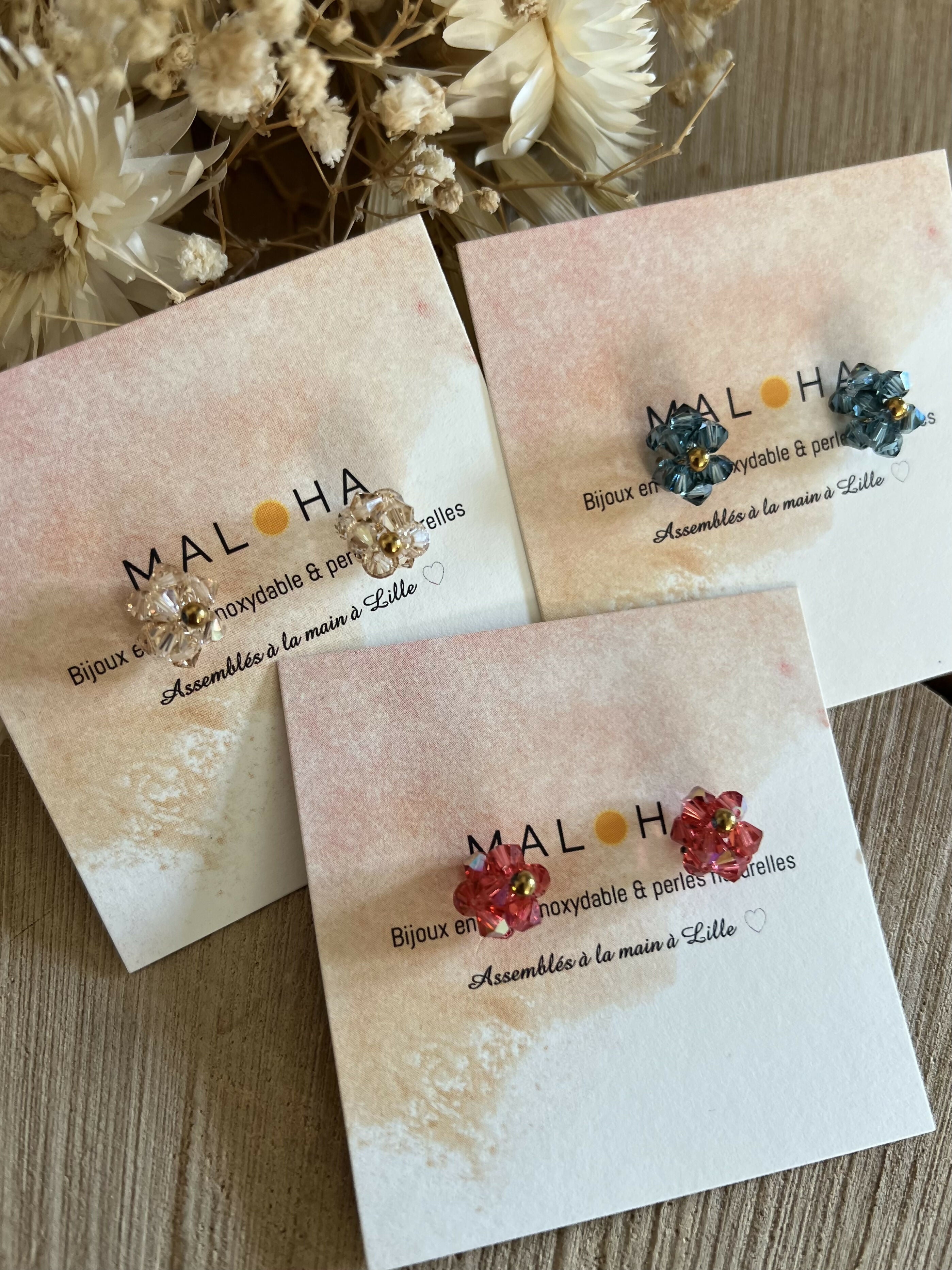 Pendants only - glass bead flowers
