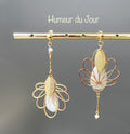 Boucles "Lotus" assymétriques blanches