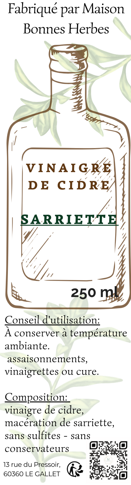 SAVORY CIDER VINEGAR