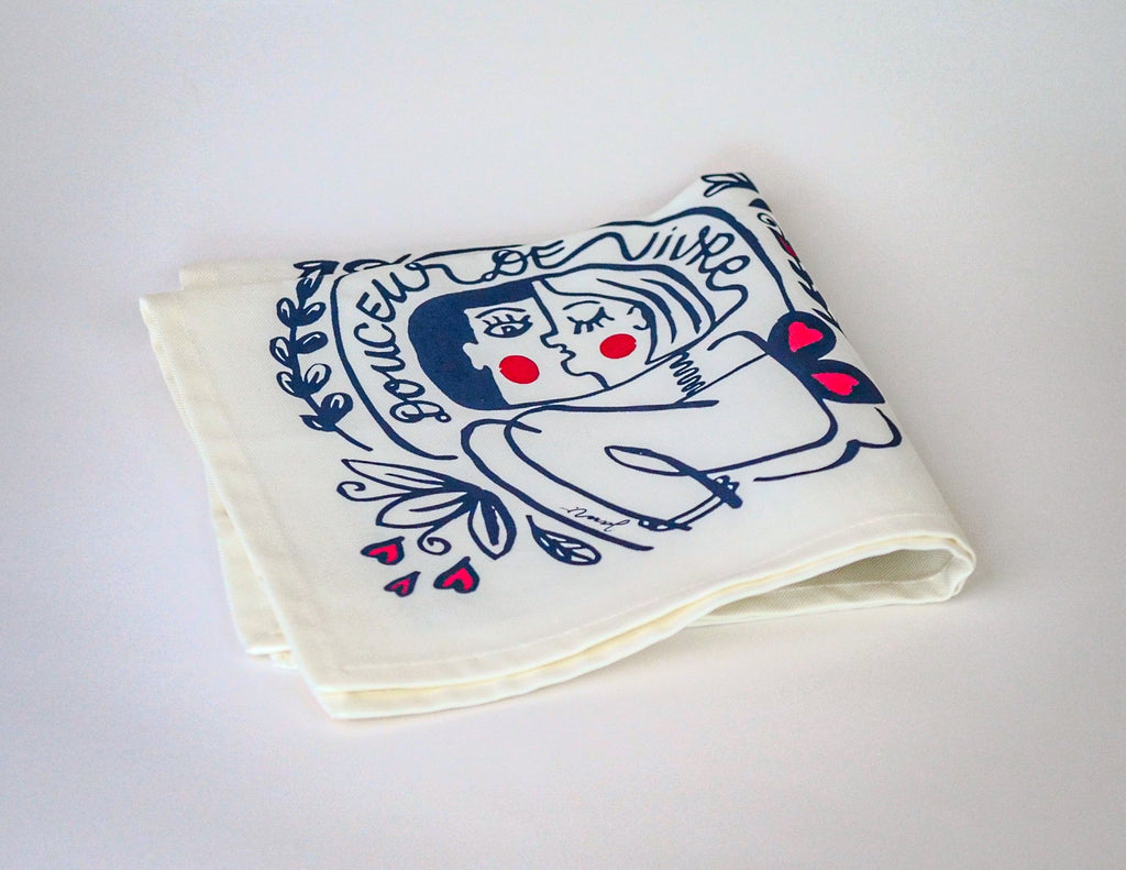 Coffret 2 serviettes "Âmes Sœurs" & "Eternels Amoureux" Collab Jana | La Serviette de Table