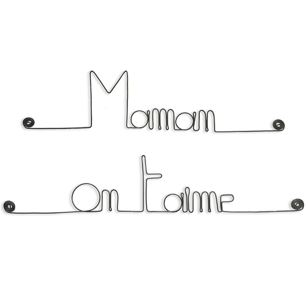 Simple wire message "Mom we love you" - to pin up - Wall jewelry