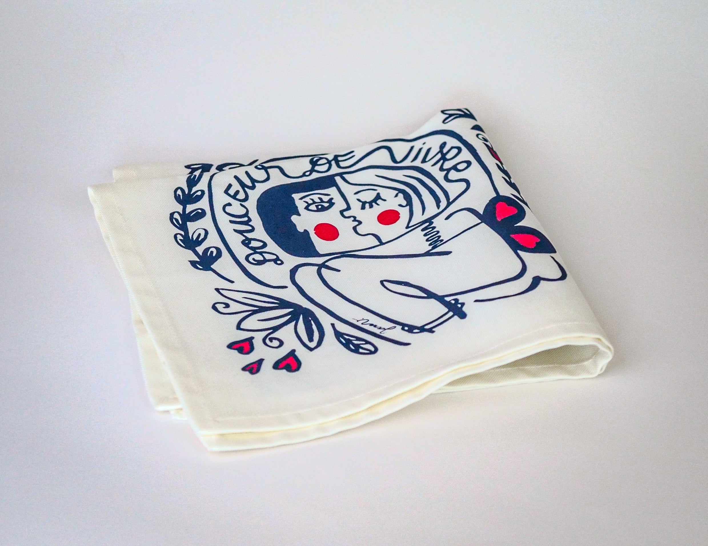 Serviette de table "Les Éternels Amoureux" - Collab Jana | La Serviette de Table