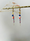 Dormeuses "Losange Arlequin" oranges et bleus