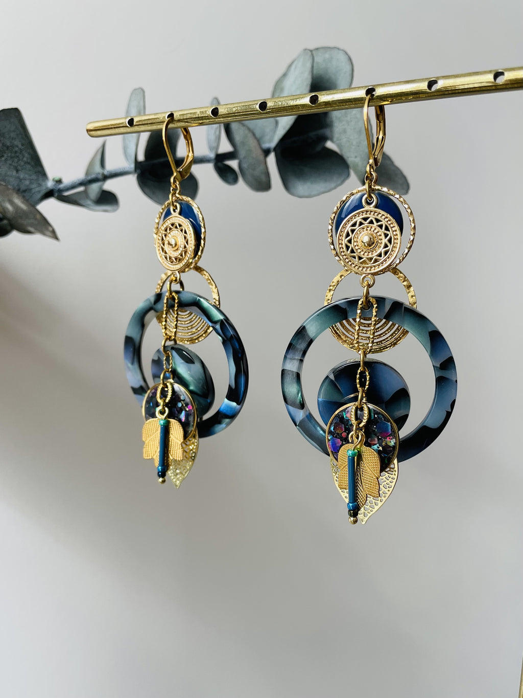Dormeuses "Amazone" bleues