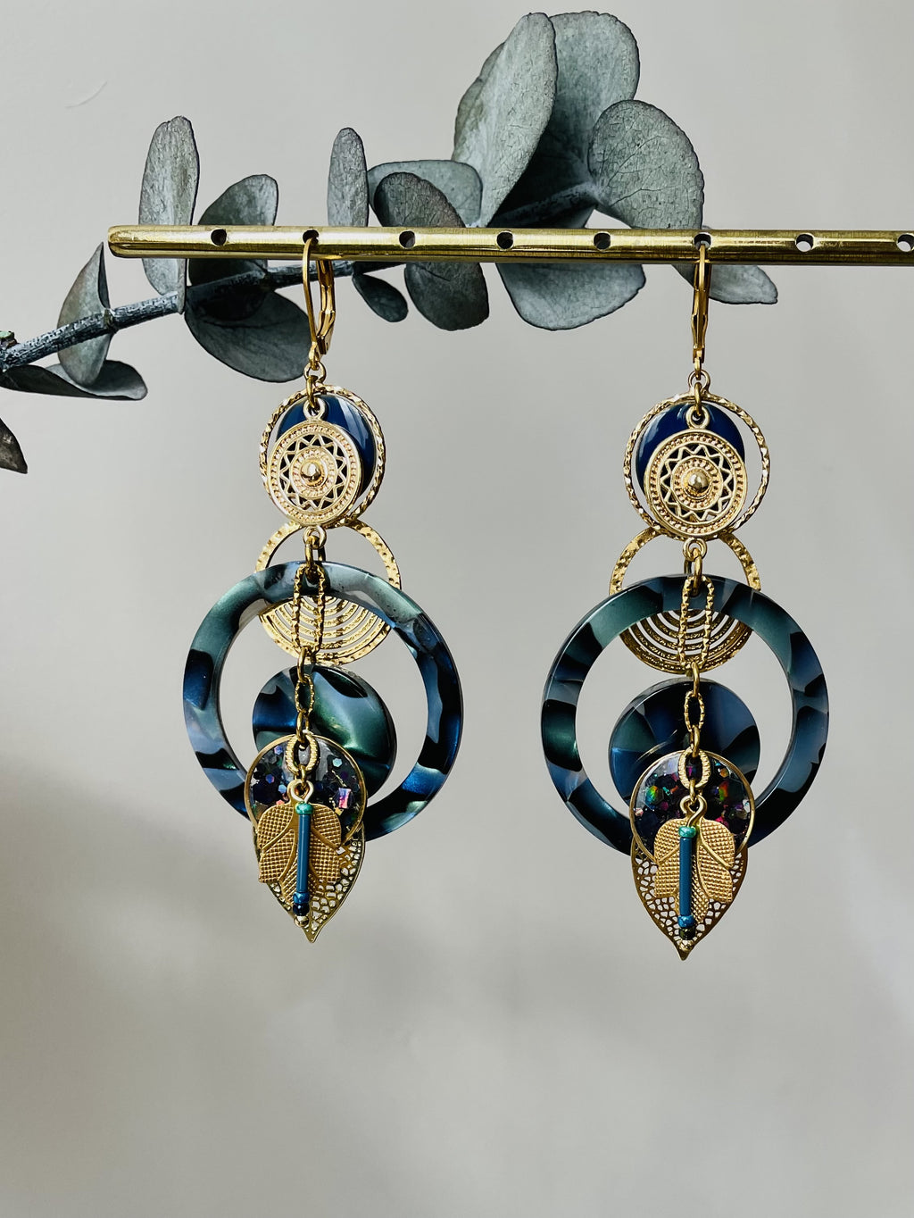 Dormeuses "Amazone" bleues