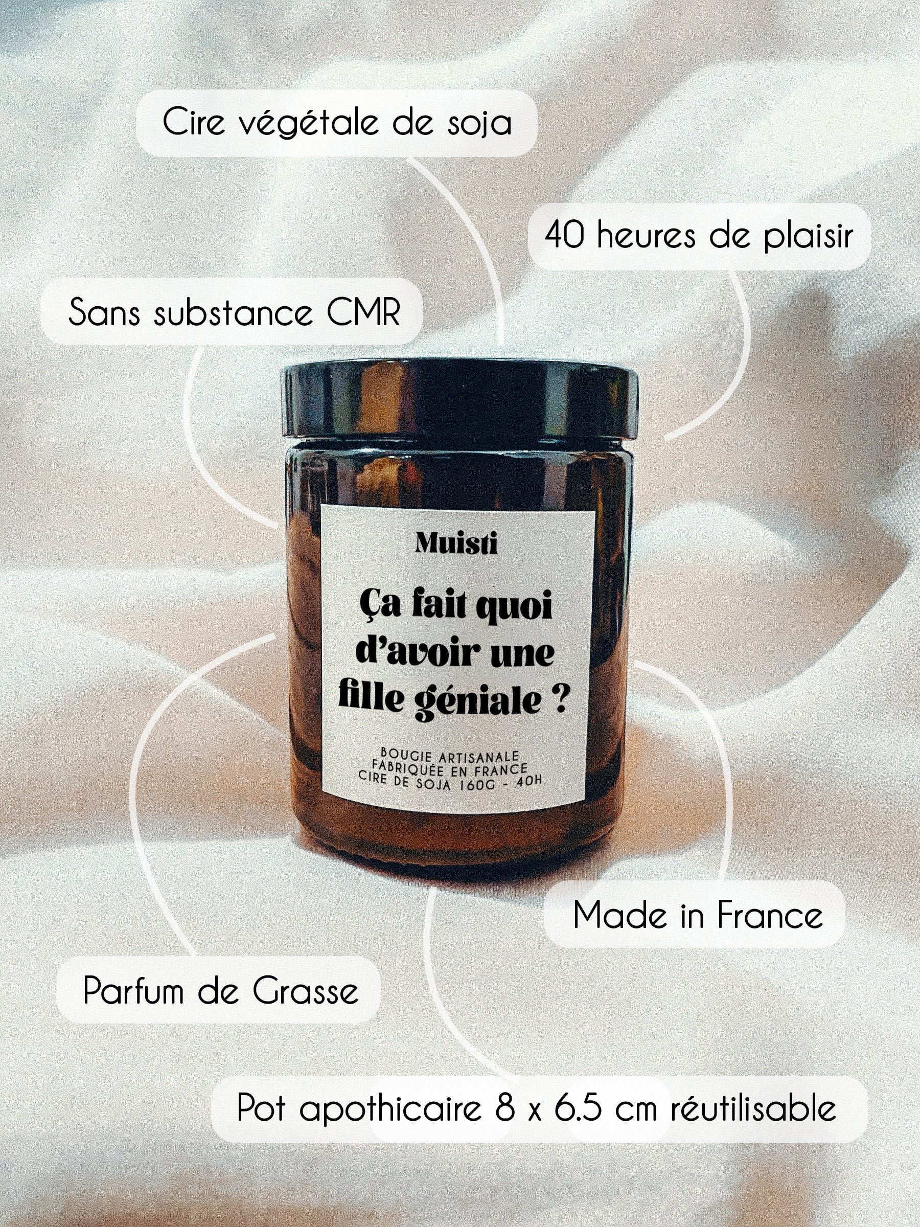 Bougie à message - Ca fait quoi d'avoir une fille géniale ?