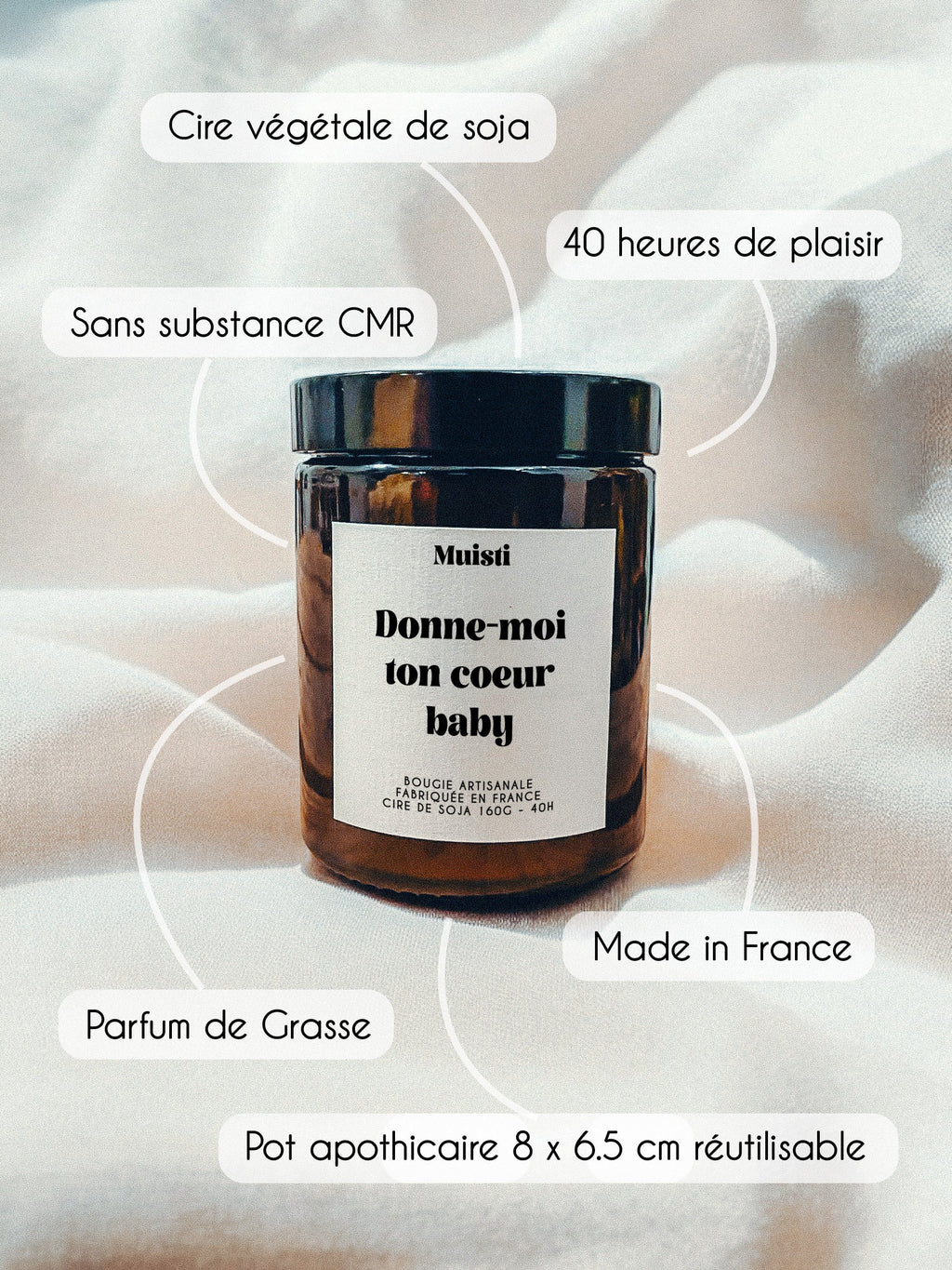 Bougie à message - Donne moi ton coeur Baby