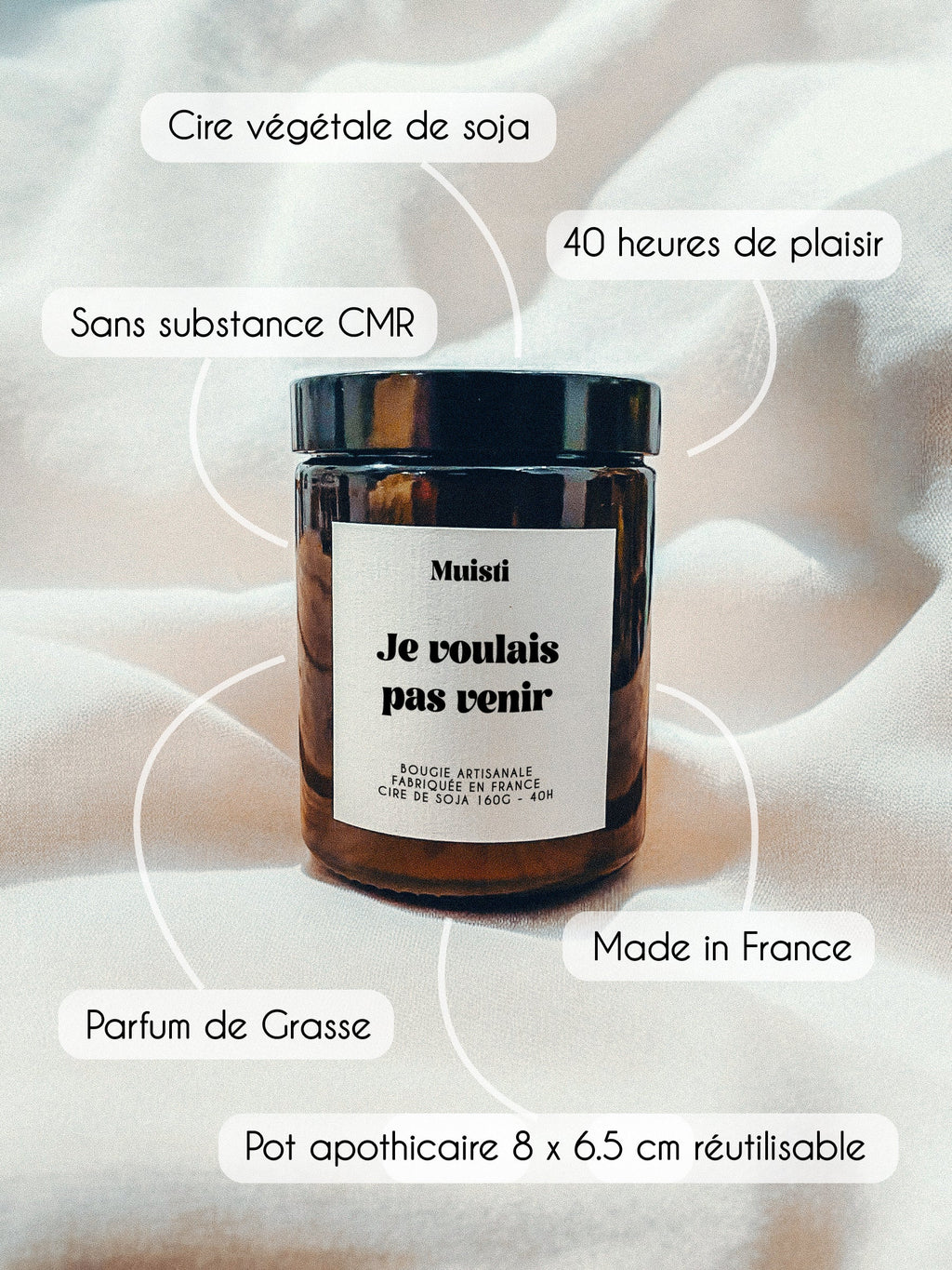 Bougie à message - Je voulais pas venir