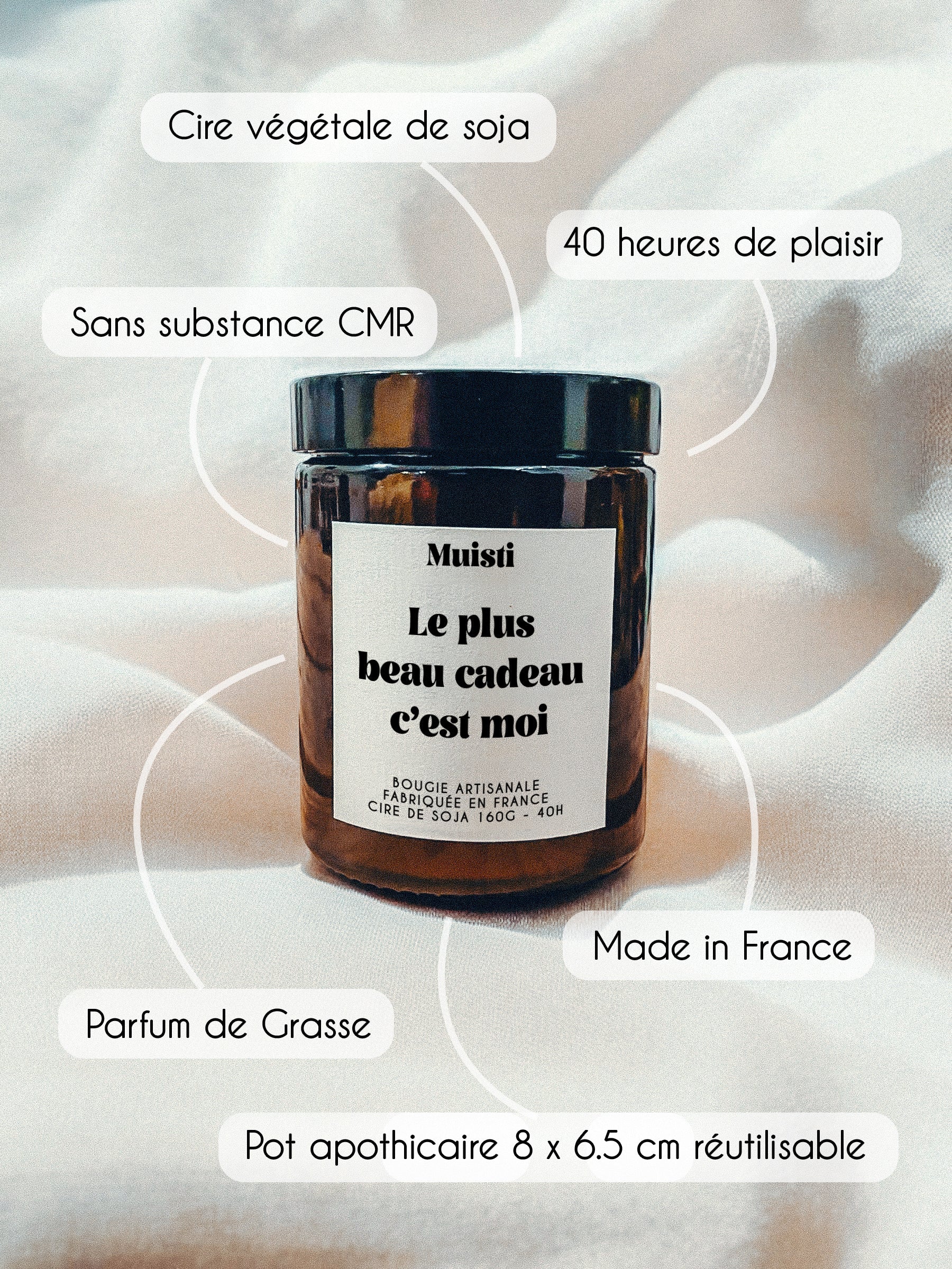 Bougie à message - Le plus beau cadeau c'est moi