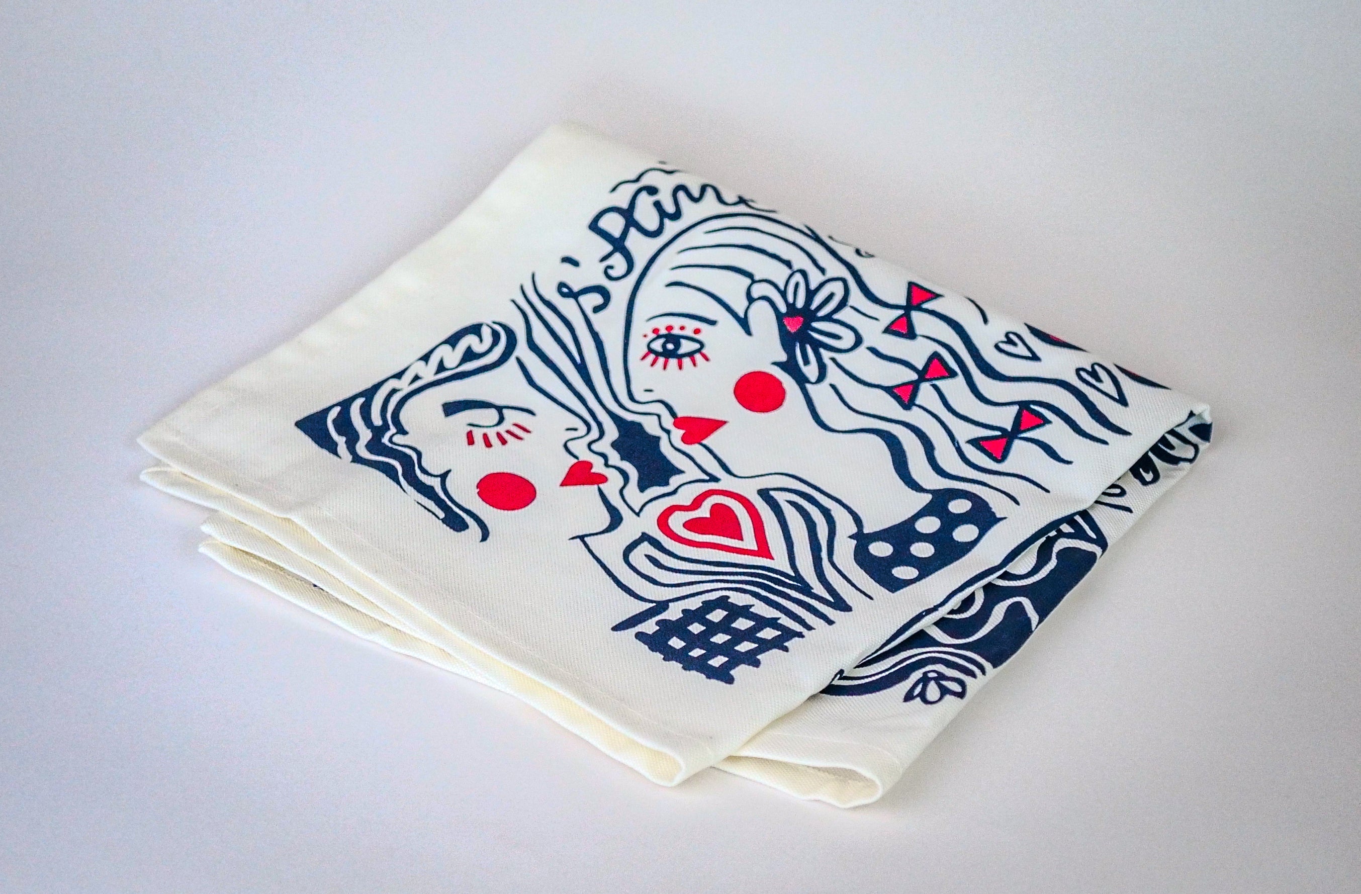 Serviette de table "Les Éternels Amoureux" - Collab Jana | La Serviette de Table