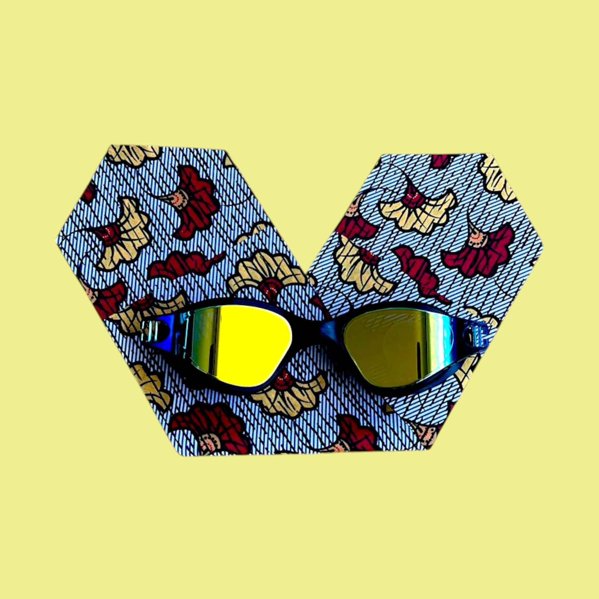 Wax Design Red Yellow - Adult Swimming Goggles