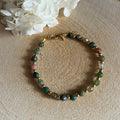 Bracelet agate indienne - perles dorées