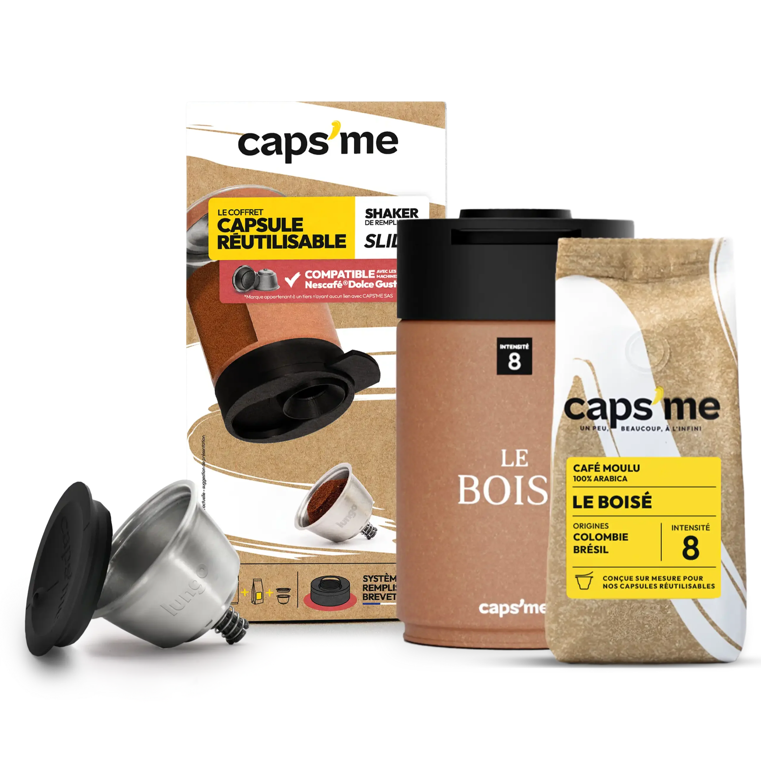 Coffret CAPSME SLIDE compatible avec les machines Nescafé® Dolce Gusto® 