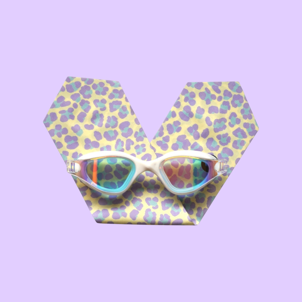 Léopard Jaune et Violet - Lunettes de piscine Adulte
