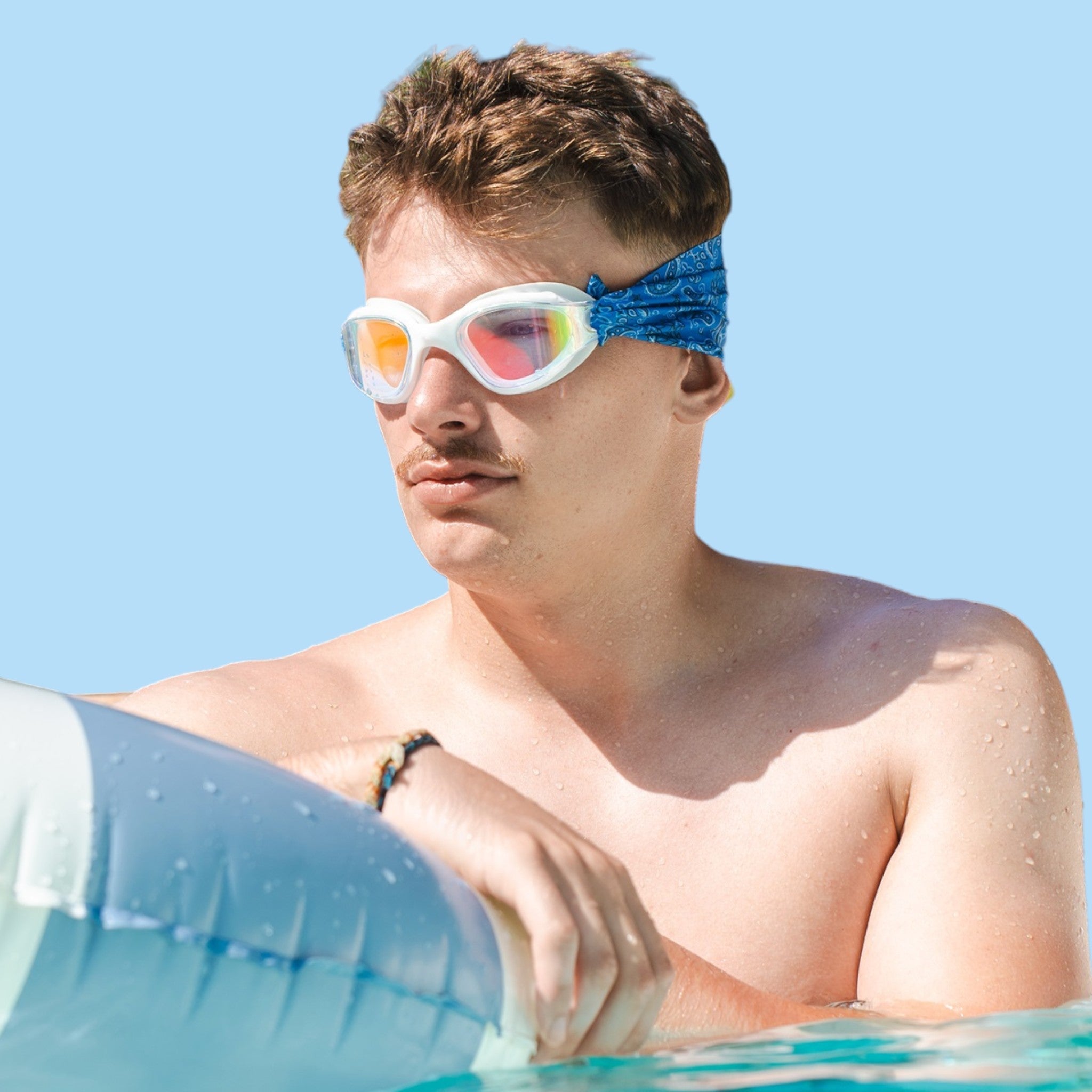 Blue Bandana - Adult Swimming Goggles