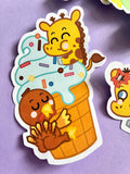 Stickers Girafette et Dindounet en vacances