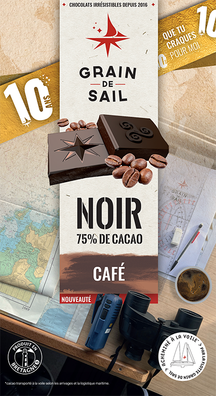 Tablette chocolat noir 75% Café