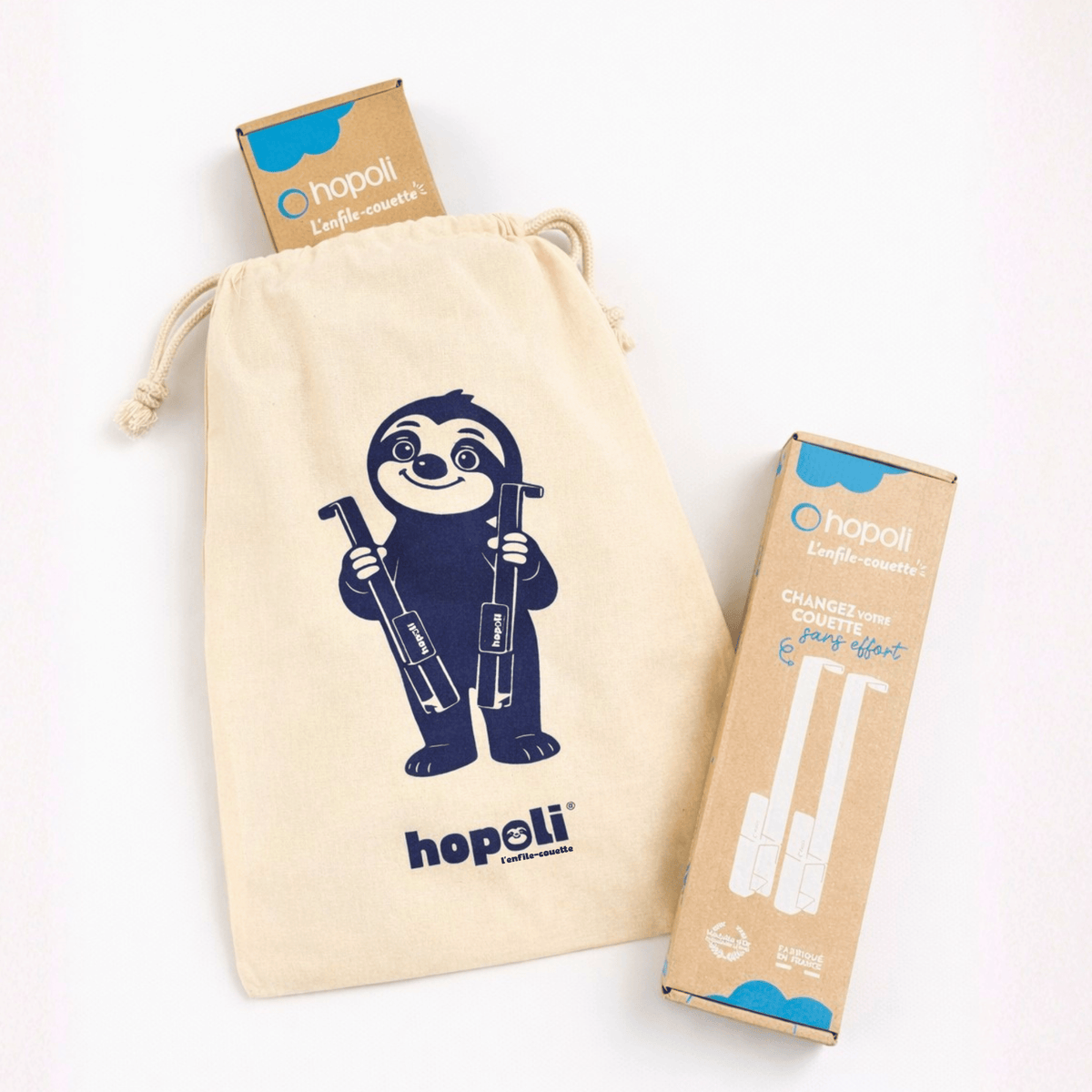 Photo fiche produit pochon cadeau + 2 packaging Hopoli