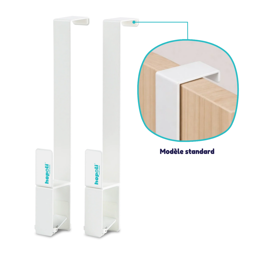 Enfile-couette Hopoli en modèle standard blanc pour porte plate sur le dessus