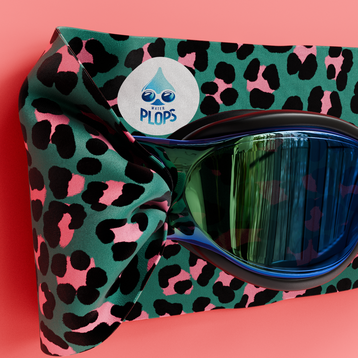 Léopard Vert et Rose - Lunettes de piscine Adulte