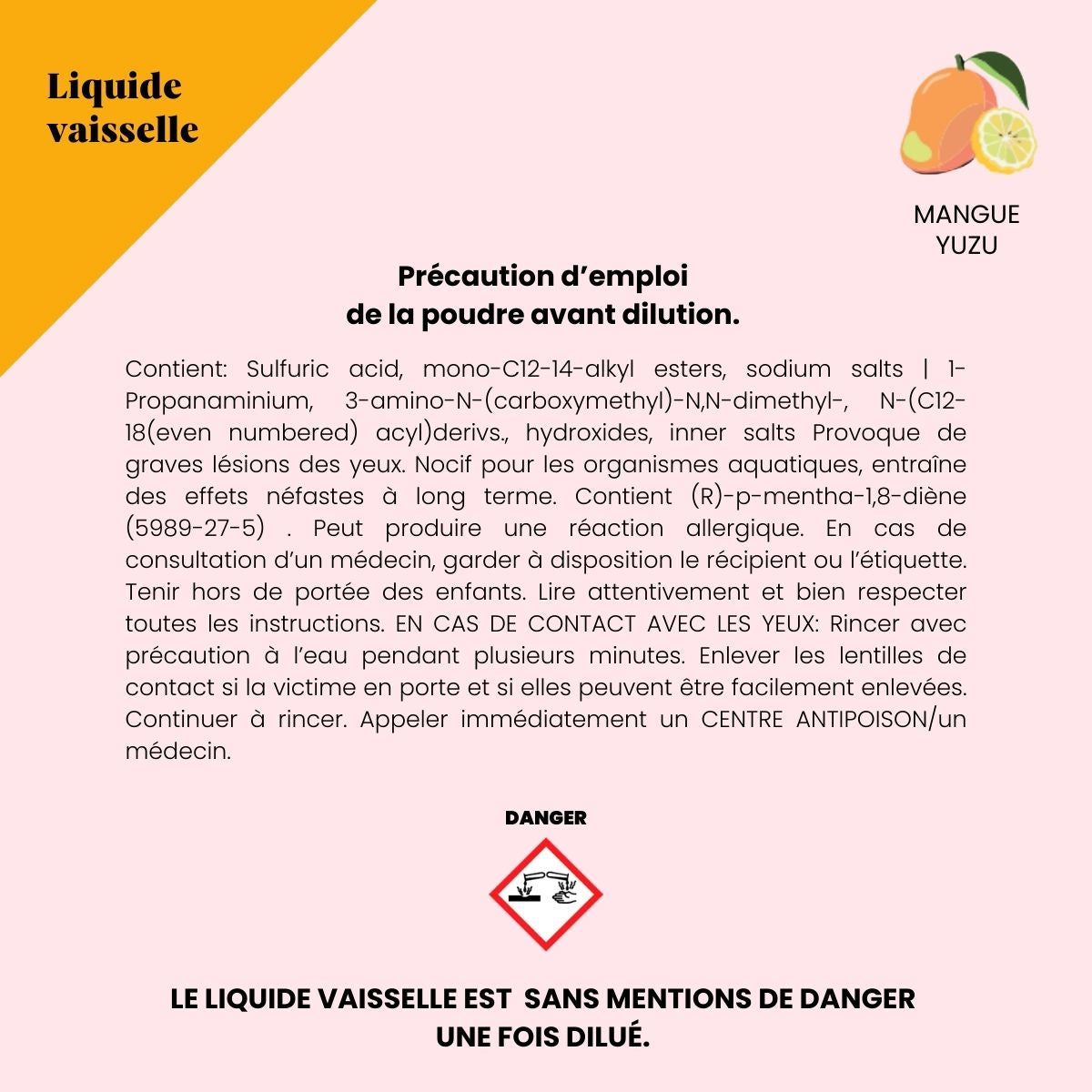 Recharge Liquide Vaisselle Mangue Yuzu (x1)
