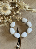 Bracelet with large irregular white beads