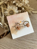 Orange quartz flower creole earrings