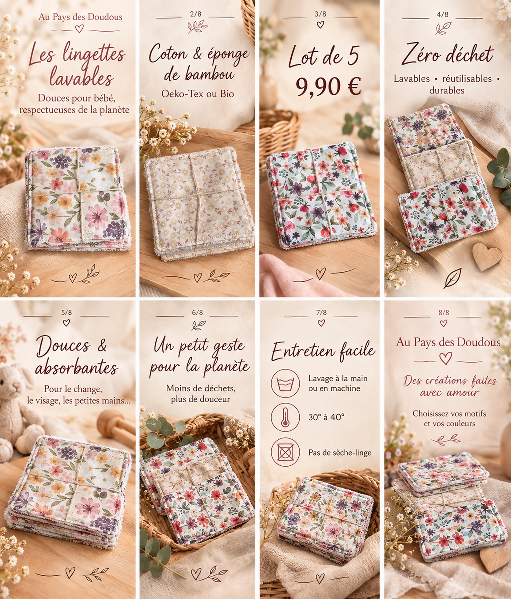 Lot de 5 lingettes d automne