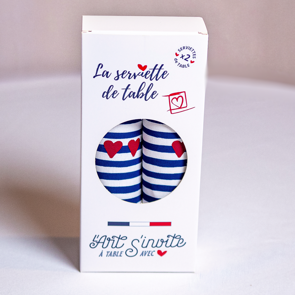Coffret 2 serviettes "Amour en Mer" | La Serviette de Table