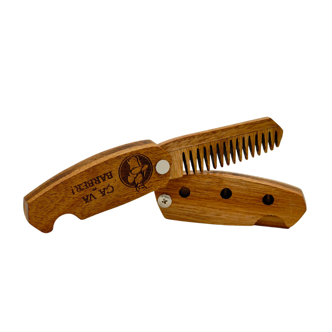Foldable Walnut Beard Comb
