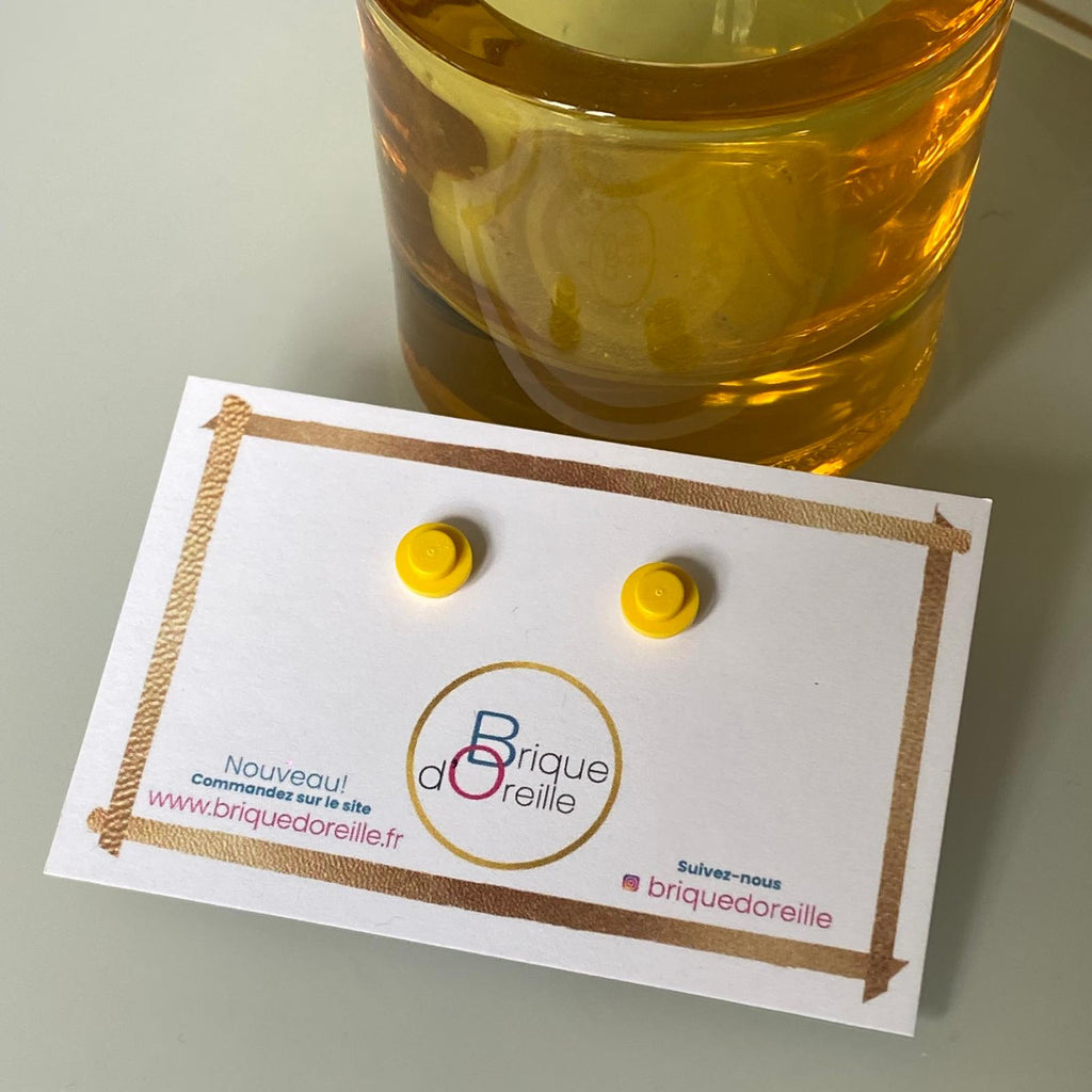 Puces d'oreille avec une brique Lego ronde