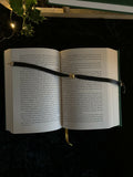 Black satin ribbon choker/neck collar - Gold button