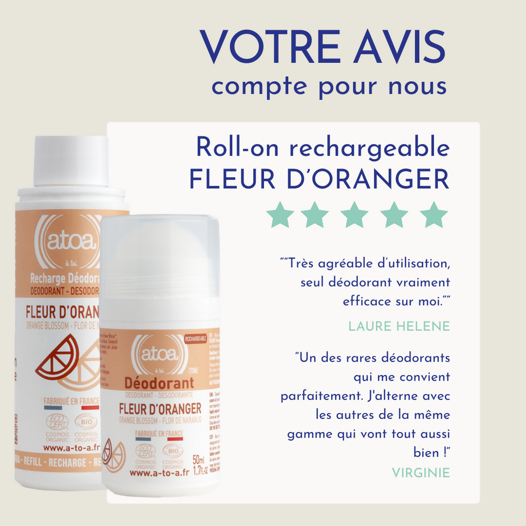 ATOA - Orange Blossom Roll-On Deodorant - COSMOS ORGANIC - REFILLABLE