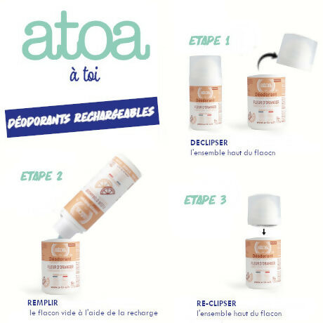 ATOA - Orange Blossom Roll-On Deodorant - COSMOS ORGANIC - REFILLABLE