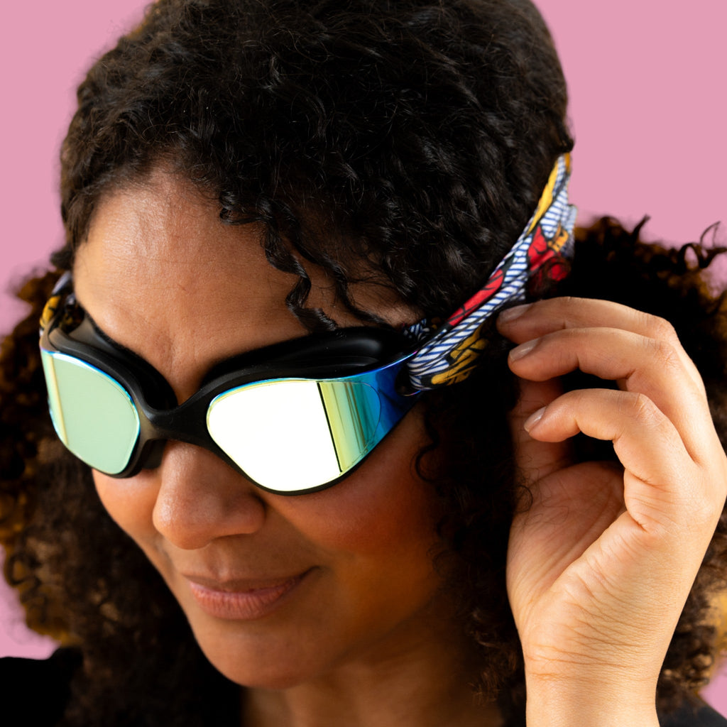 Wax Design Red Yellow - Adult Swimming Goggles
