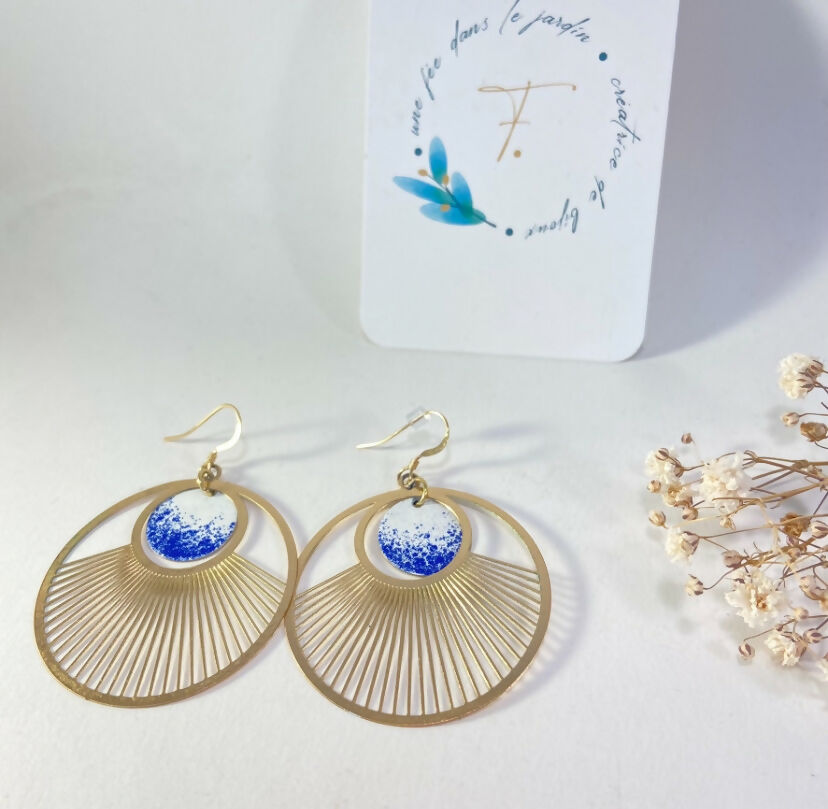 Boucles d oreilles Mimosa cuivré