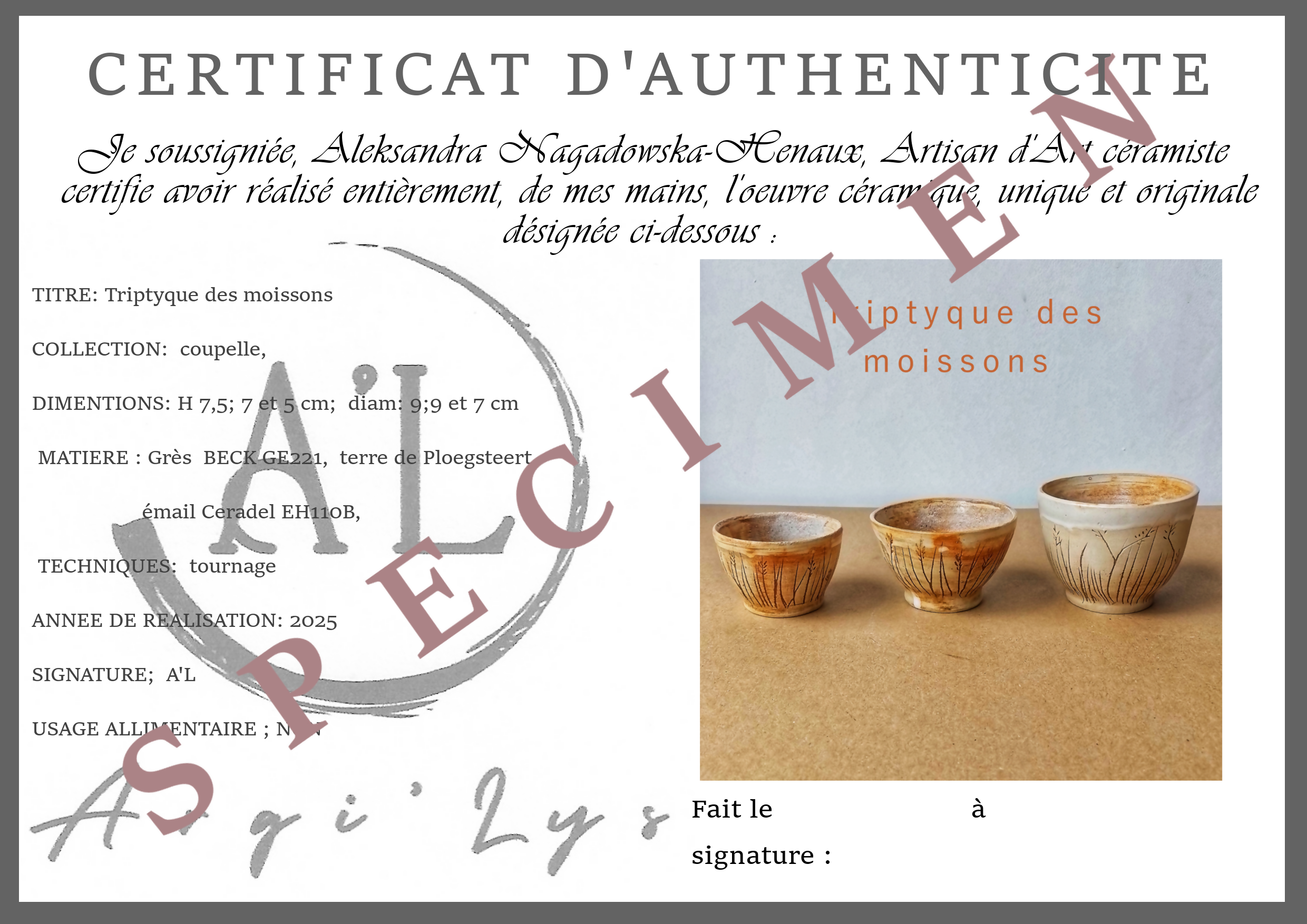 Le triptyque des moissons