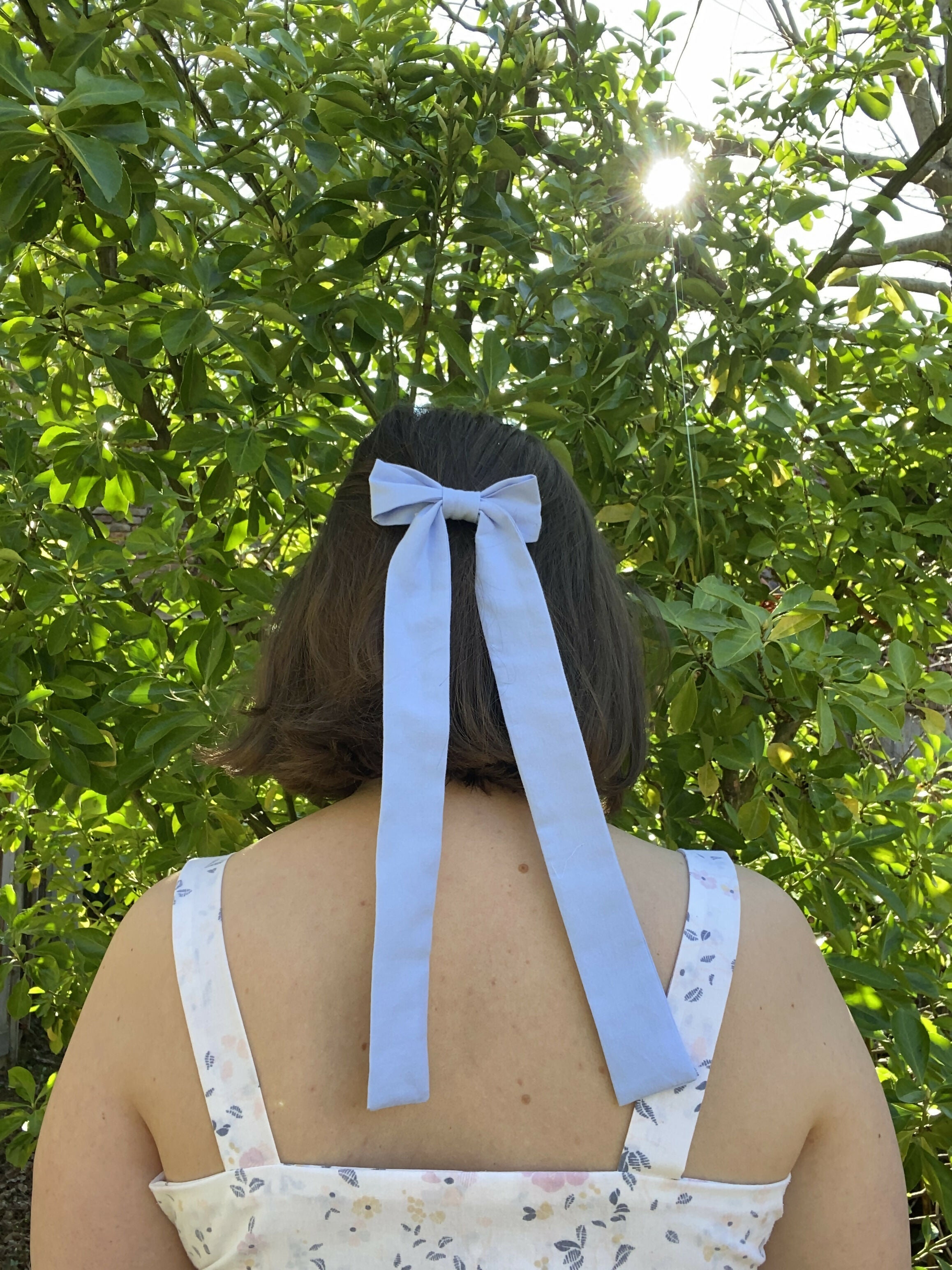Barrette noeud upcyclée - Cosmos