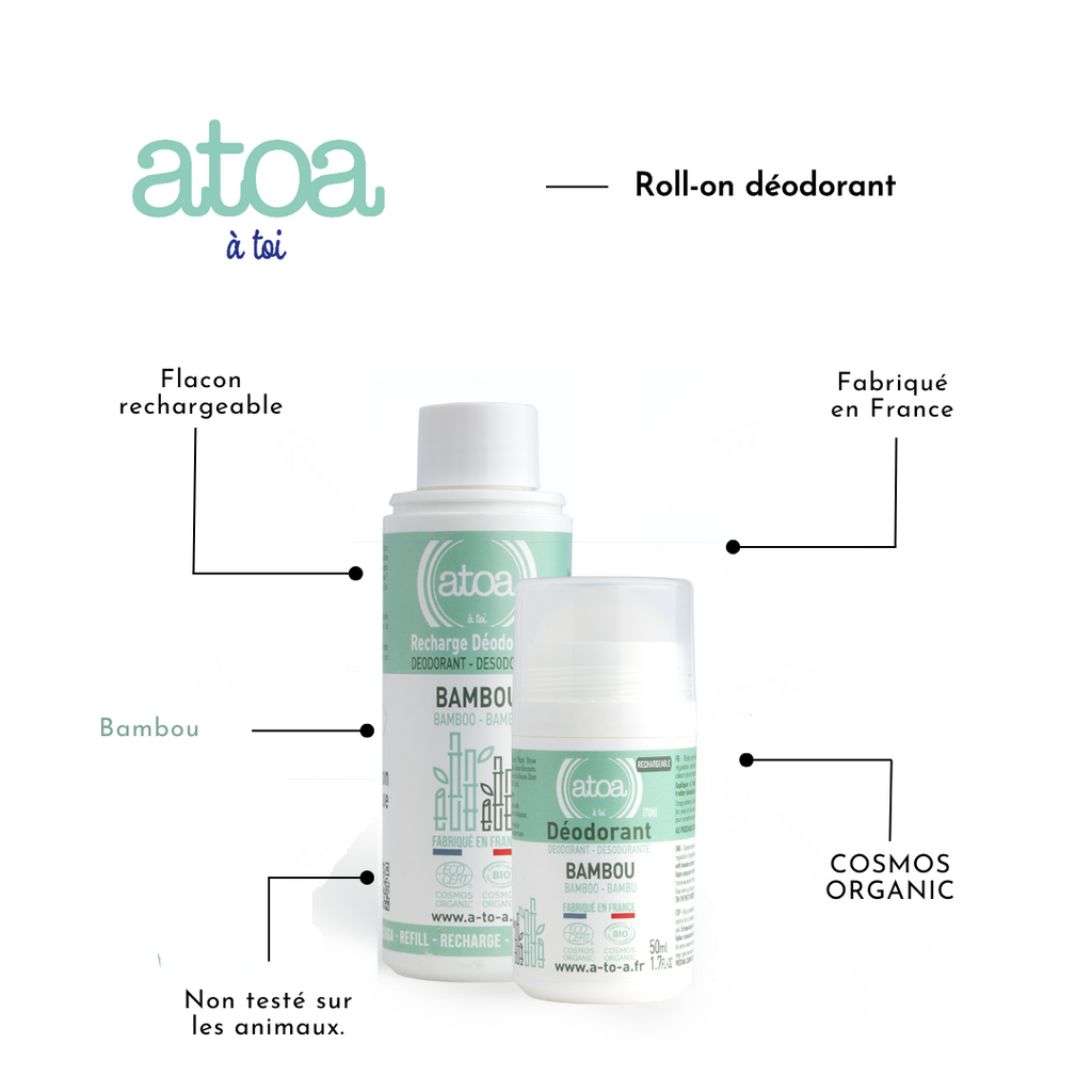 ATOA - RECHARGE Roll on déodorant Bambou - COSMOS ORGANIC